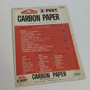 Vintage Carter's X-Pert Carbon Paper 14 Sheets Paper Ephemera